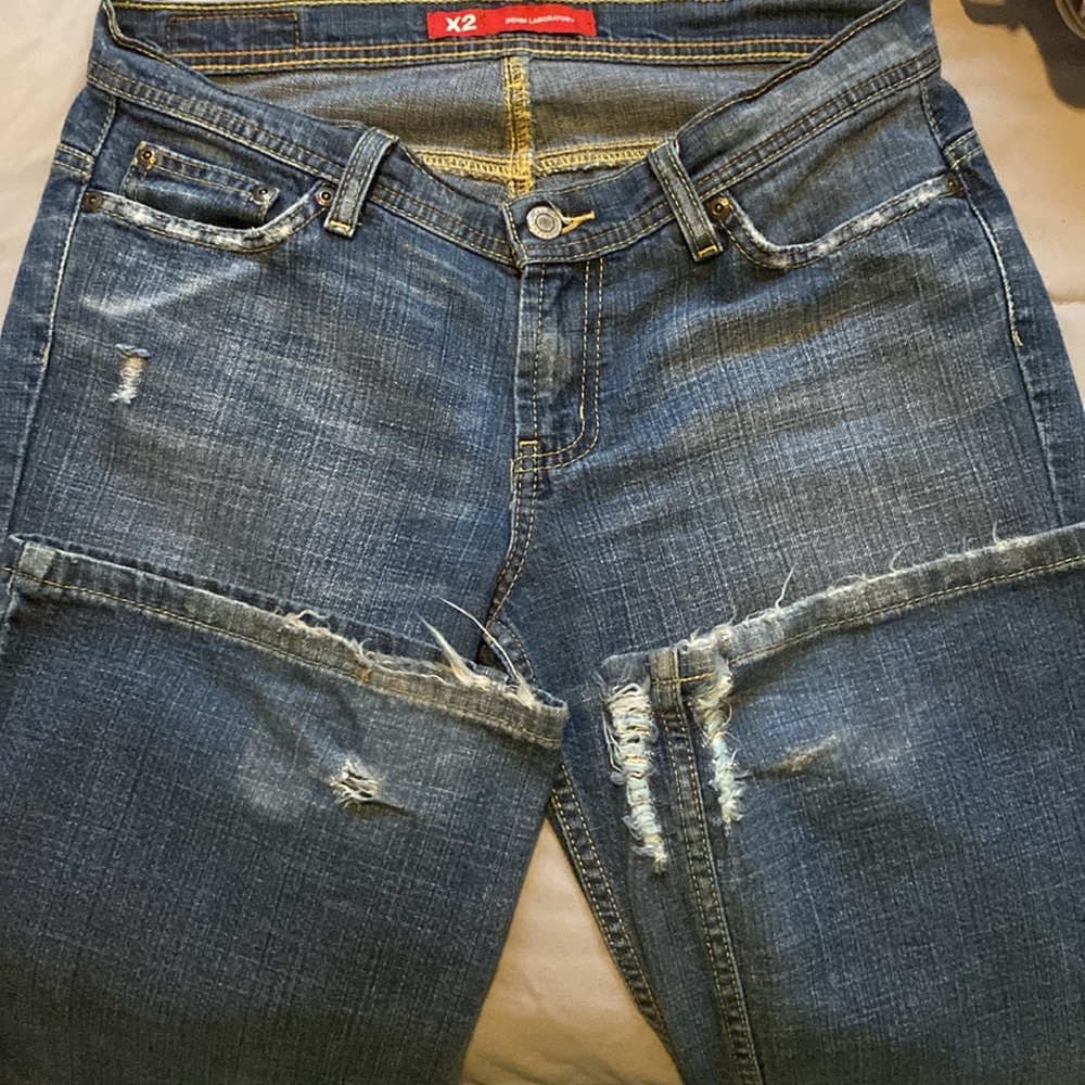 Express slim fit super low rise flare leg jeans size 6 long - Picture 7 of 7